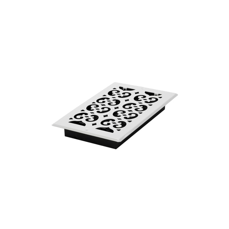 Decor Grates S610W-WH Scroll Design Wall/Ceiling Register, 6x10 Inches, White