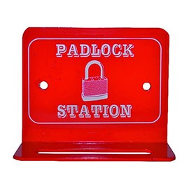 Centurion LOK143 Lockout Tagout 6 Padlock Station, Powder Coated Steel, H72 x W126 x D31mm, Red Mini Lock, Nylon/A, 72 x 126 x 31mm