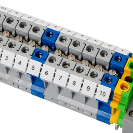 SRJQXH DIN Rail / 10N / 10 mm² Rail Connection Block Kit with 20 cm Rail and Terminal Block Accessories, Feed-Through Terminal Kit with for Production Automation, Circuit Conversion