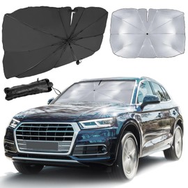 Faltbarer Sonnenschutz Auto für Frontscheibe, Auto Windschutzscheibe Sonnenschutz Regenschirm, Starker Sonnenschutz-Effekt, Geeignet für die Meisten Fahrzeuge (78 x 138)