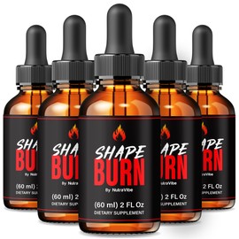 (5 Pack) Shape Burn – ShapeBurn Liquid Drops with a Clean, Natural Blend to Support Body Goals, Energy & an Active Lifestyle | Just a Few Easy Drops Daily for Fitness Support (150 Servings)