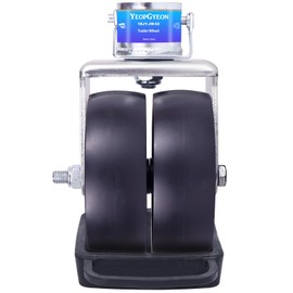 Trailer Jack Wheel with Chock - 6" Dual Wheel Jack Caster Wheel with Double Wheel Chock Capacity 2000lbs fits Any Jack Better Soft Ground Roll Trailer Parts