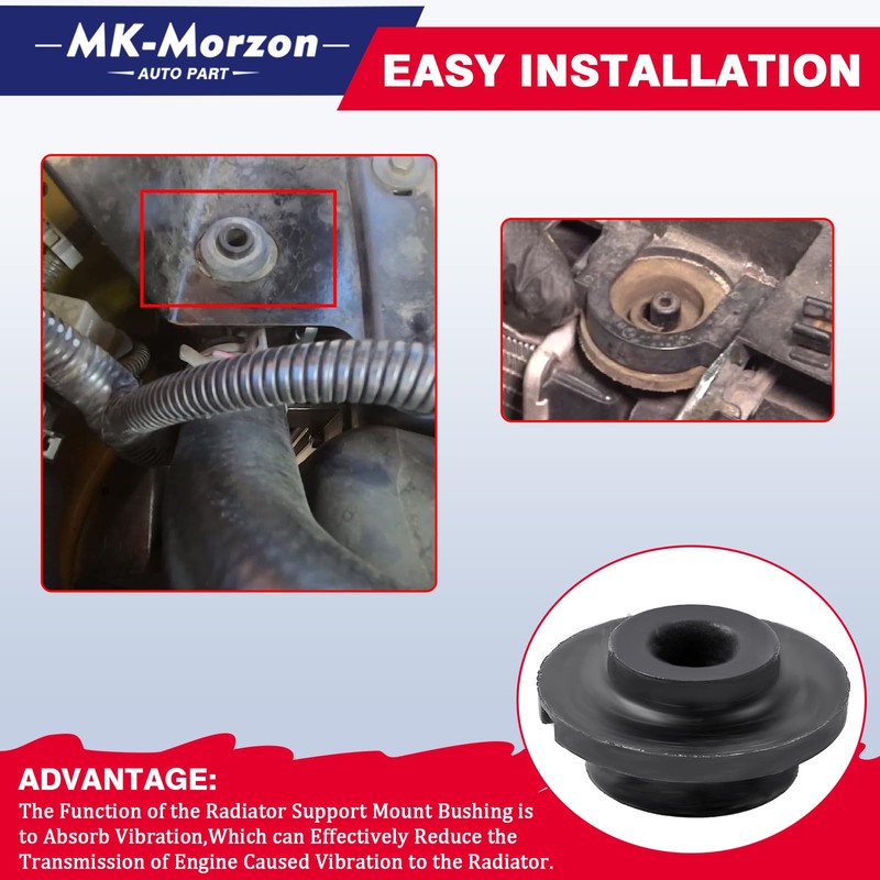 Lower Radiator Support Mount Bushing LH RH Compatible with Chevy