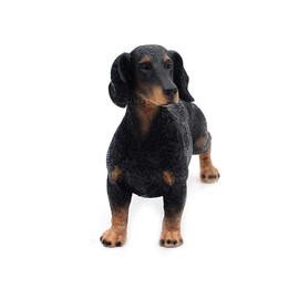 Comfy Hour Doggyland Collection, Miniature Dog Collectibles 7” Standing Dachshund Figurine, Realistic Lifelike Animal Statue Home Decoration, Black, Polyresin