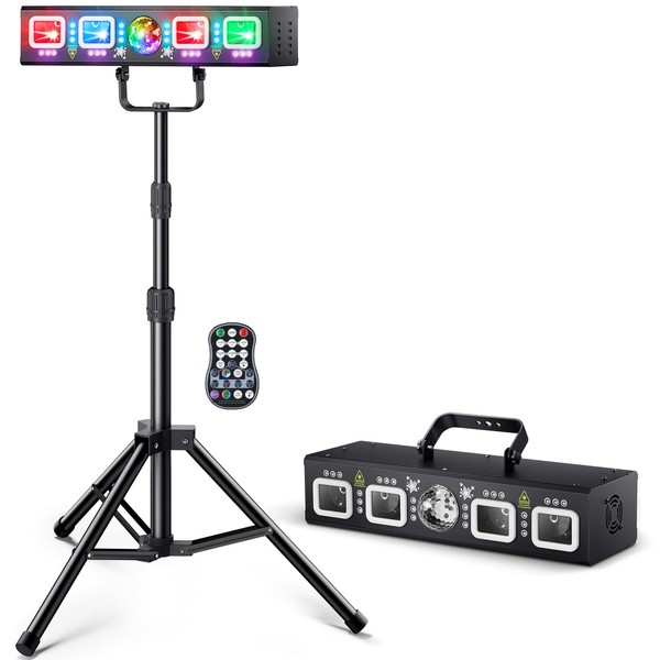 KeoBin DJ Light with Stand, Pro 6 in 1 DMX