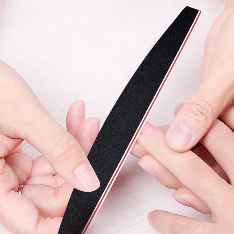 LNAUJS Nail File and Thin Buffer Block, Reusable Black Half