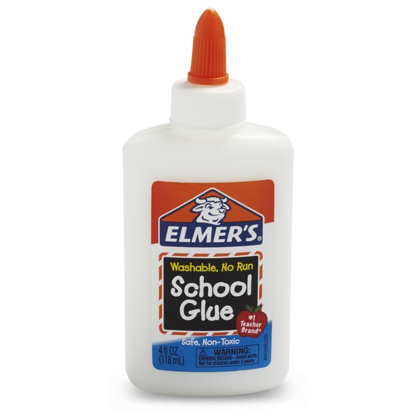 Elmer's Liquid School Glue, White, Washable, 4 Ounces - Great for Making Slime ( 5-Count )