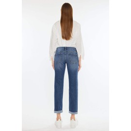 SALT TREE Kancan - Pamela Mid Rise Slim Straight Jean - Essential, KC20055D Darkblue