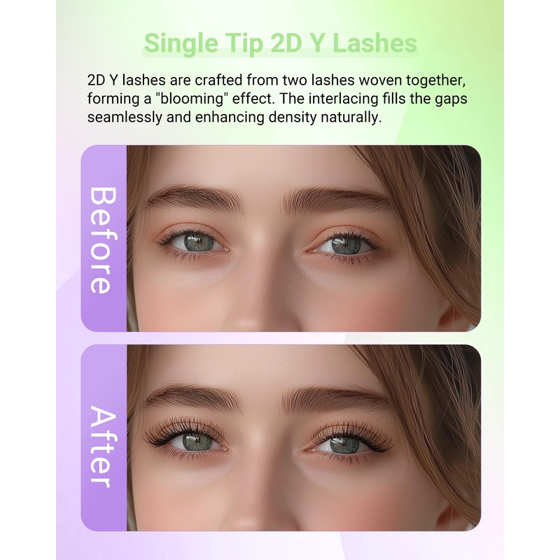 NAGARAKU Y Eyelash Extensions, Y Lashes Extensions, 2D Y Volume,