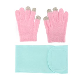 1 Pair Moisturizing Gel Hand Gloves Set Reusable Hydrating Spa Gel Gloves Set WithNeck Mask for Cracked Skin