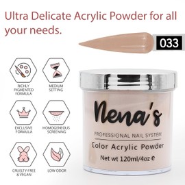 Nena's Superior Sculpting Powder Professional Acrylic Nail System wide color palette 4.0 oz (033)