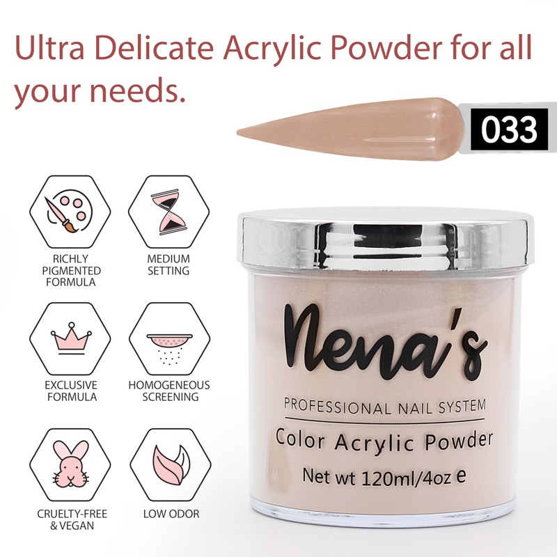 Nena's Superior Sculpting Powder Professional Acrylic Nail System wide color