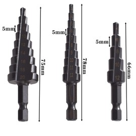Spiral Grooved Step Drill Bit, M35 High-Speed Steel 4-20mm 4-32mm Cobalt-containing Spiral Pagoda Drill, Drill and Enlarge Hole for Wood Metal Stainless Steel (Bearing Steel 3pcs)