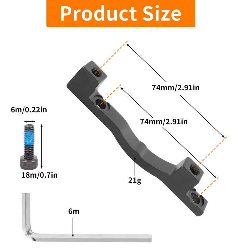 RUTU Disc Brake Caliper Mount Adapter PM for Front 203mm