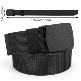 Justay Comf Men's Nylon Canvas Belt for Men, Belt Continuously Adjustable Fabric Belt Gifts, black