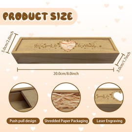 CHGCRAFT Pregnancy Test Keepsake Box Love Heart Flower Pregnancy Test Gift Box with Raffia Ribbon Push Pull Wooden Announcement Gifts for Husband