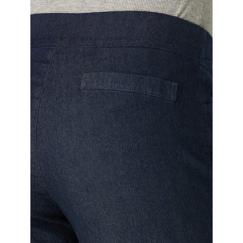 Chic Classic Collection Women's Easy-Fit Elastic-Waist Pant, Dark Shade, 14