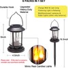 Beautyard Outdoor Solar Candles Lights Flickering Decorative Lantern Stake Lighting