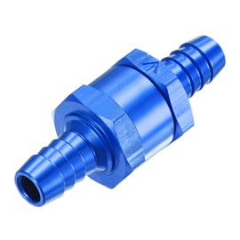 M METERXITY 1-Pack Fuel Oil Check Valve, 3/8" Aluminum Alloy Non Return One Way Check Valve for Fuel Line/Petrol/Diesel/Water/Oil/Gas [Blue]