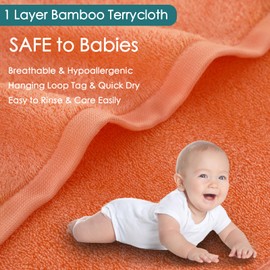 Baby Washcloths 6 Pack, 10x10 inch Small Orange Wash Cloths for Face and Body, Super Soft & Gentle Face Towels on Sensitive Skin, Baby Registry Bath Shower Gifts for Newborn Kid Toddler Children