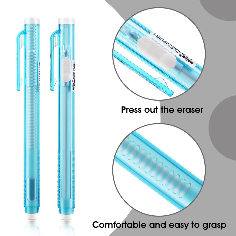 Molain Pen-Style Erasers Set, 2PCS Retractable Mechanical Eraser Pens with