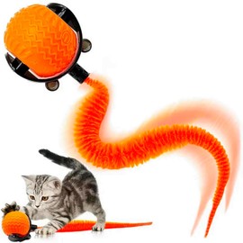 UUBEI 2025 New Interactive Cat Ball Toys 3 Model Automatic Rolling 360° with Tail Cat Toy Ball Smart USB Rechargeable Fast Rolling Ball Toy for Indoor Dogs/Cats (Red)