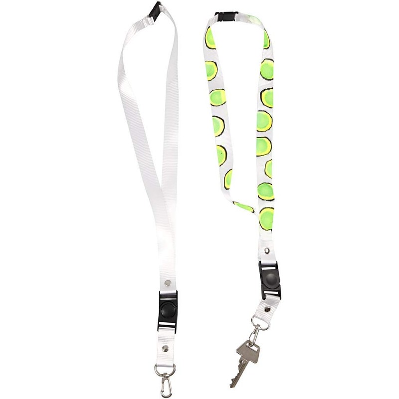 Key Strap, L: 53 cm, white, 5 pcs