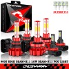 CHUSYYRAY 6x 6000K LED Headlight Hi/Lo + Fog Light Bulbs