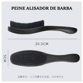 CHENGBAO Cepillo ondulado,cepillo de pelo para hombre, juego de cepillo de cerdas de jabalí (negro)
