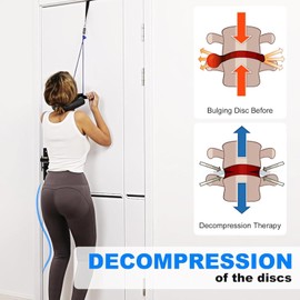 Cervical Neck Traction Tool - Over Door Traction Equipment Neck Stretcher - Home Use Curvature Correction Exerciser for Living Room, Bedroom, Study Room