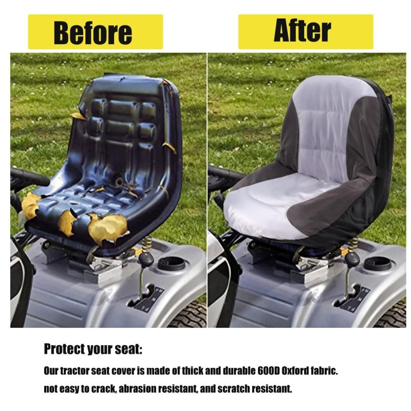 Beadchica Deluxe Waterproof Riding Lawn Mower Seat Cover Compatible with