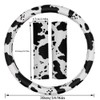 AUTOXBERT 3Pcs Cow Print Steering Wheel Cover Set 15Inch Wheel