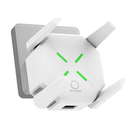 2025 WiFi Extender Signal Booster for Home, AC1200 Mbps Dual Band (5GHz/2.4GHz), Coverage up to 12880 sp.ft and 45 Devices, Easy to Set Repeater Wireless with Ethernet Port (White)