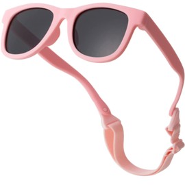 BOBLUEON Flexible Polarized Infant Baby Sunglasses with Strap for Newborn Toddler Boys Girls Age 0-24 Months