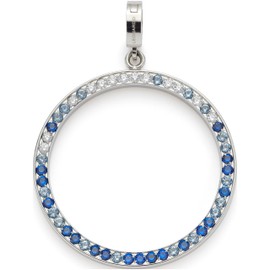 JEWELS BY LEONARDO Pendant Clip & Mix Clarence • Chain Pendant Made of Silver-Coloured Stainless Steel • Pave Trim • Jewellery Gift for Women • 024953, Stainless Steel, No Gemstone