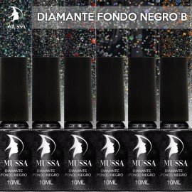 Mussa Gel Semipermanente Efecto Diamante Negro Gama 6 Piezas Mussa