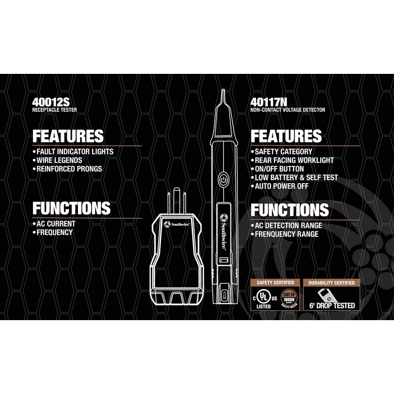 Southwire 10037K Electrical Test Kit with Full-Function Multimeter; Non-Contact Voltage