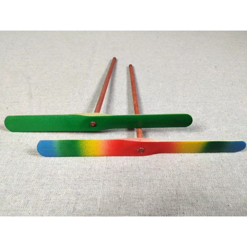 Aero Motion Puddle Jumper Hand Propelled Flying Wood Toy RAINBOW