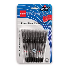 Cello Technotip Ball Pen Set - Pack of 10 (Black) by StationeryClub