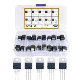 10 Values 50 Pcs Positive Fixed Voltage Regulator L7805 7806 L7808 L7809 L7810 L7812 L7815 L7818 L7824 LM317 TO-220 Package High Current Adjustable Voltage Regulator Assortment Kit