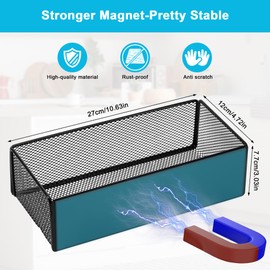 MICHIHOMIE Magnetic Spice Rack, Magnetic Shelf Fridge Maximum Load 7 kg, Magnetic Shelf Anti-Rust for Spices, Glasses, Drinks, Black