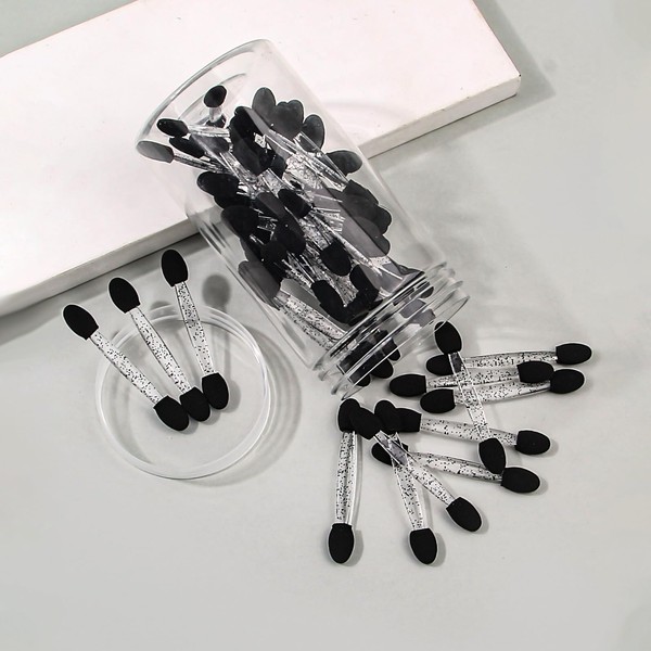 AmiCera 50Pcs Eyeshadow Applicators, Eye Shadow Applicator Double Ended Sponge