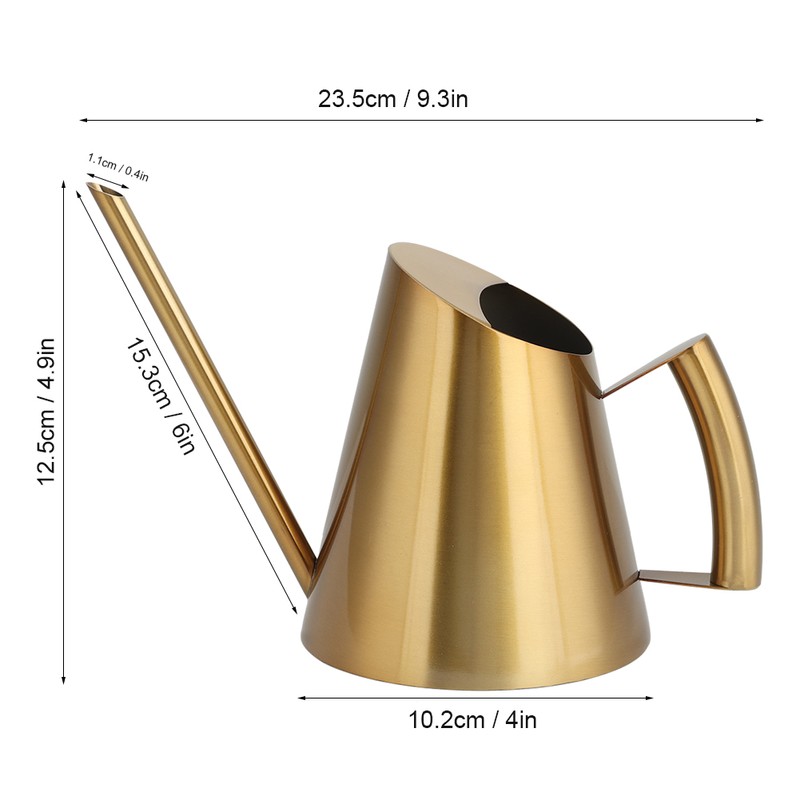 Stainless Steel Watering Can Sprinkle Pot Long Mouth Garden Flowers