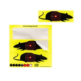 Pack of 10 8" RAT Stick and Splatter sheets, each with 3 rats & pasters to re-use the target - splatterburst Shoot-N-C Shooting Targets. Practise vermin control. For rifles, airguns & pistols (rat)