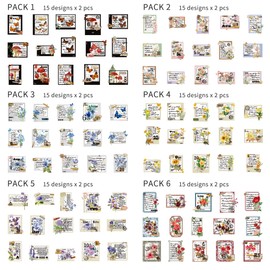 6 Packs Flower Stickers Plant Scrapbook Stickers Bouquet Stickers Stamp Stickers Decorative Planner Stickers Floral Stickers Journal Stickers for Card Making Diary (Anna)