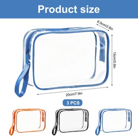 3 Pezzi Busta Trasparente per Liquidi, 20x15x6,5cm Beauty Case Trasparente