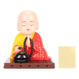 Little Buddhist Monk Ornament Solar Powered Cute Monk Decorative Ornaments for Car Desktop Living Room Kasaya Type