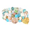 Cupimatch Boho Bracelet Set Women's 3 Pieces Pearl Bracelets in