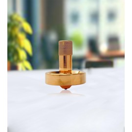 Star Quick Links Premium Polished Spinning Top with 3 mm Stainless Steel Ball Tip High Performance Metal Top Spinner (Long Stem Spinning Top, Copper)