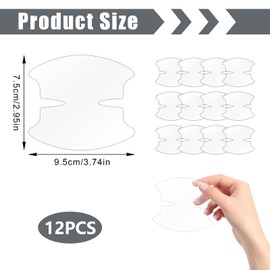 DmDoyy Set of 12 Car Door Handle Protective Film Transparent Paint Protection Film for Grip Recessed Handles Suitable for Most Car Door Handles, 95 x 75 mm